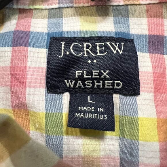 J. Crew men’s plaid flex washed short sleeved button down size L - Picture 2 of 5